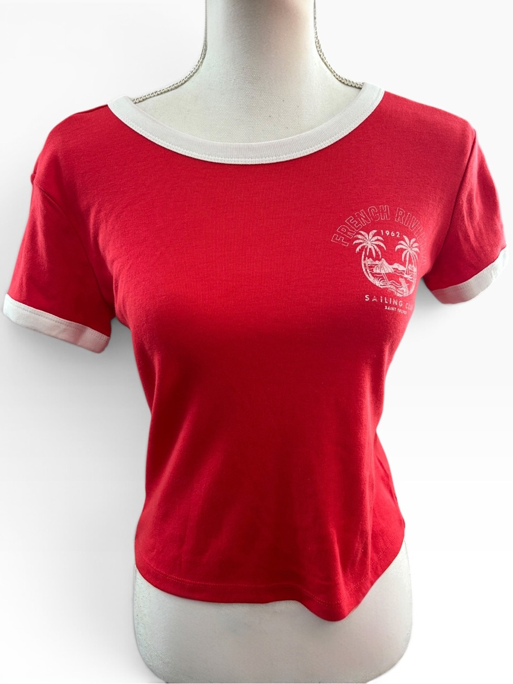 Arizona Jean Company Red Ringer Tee with White Trim